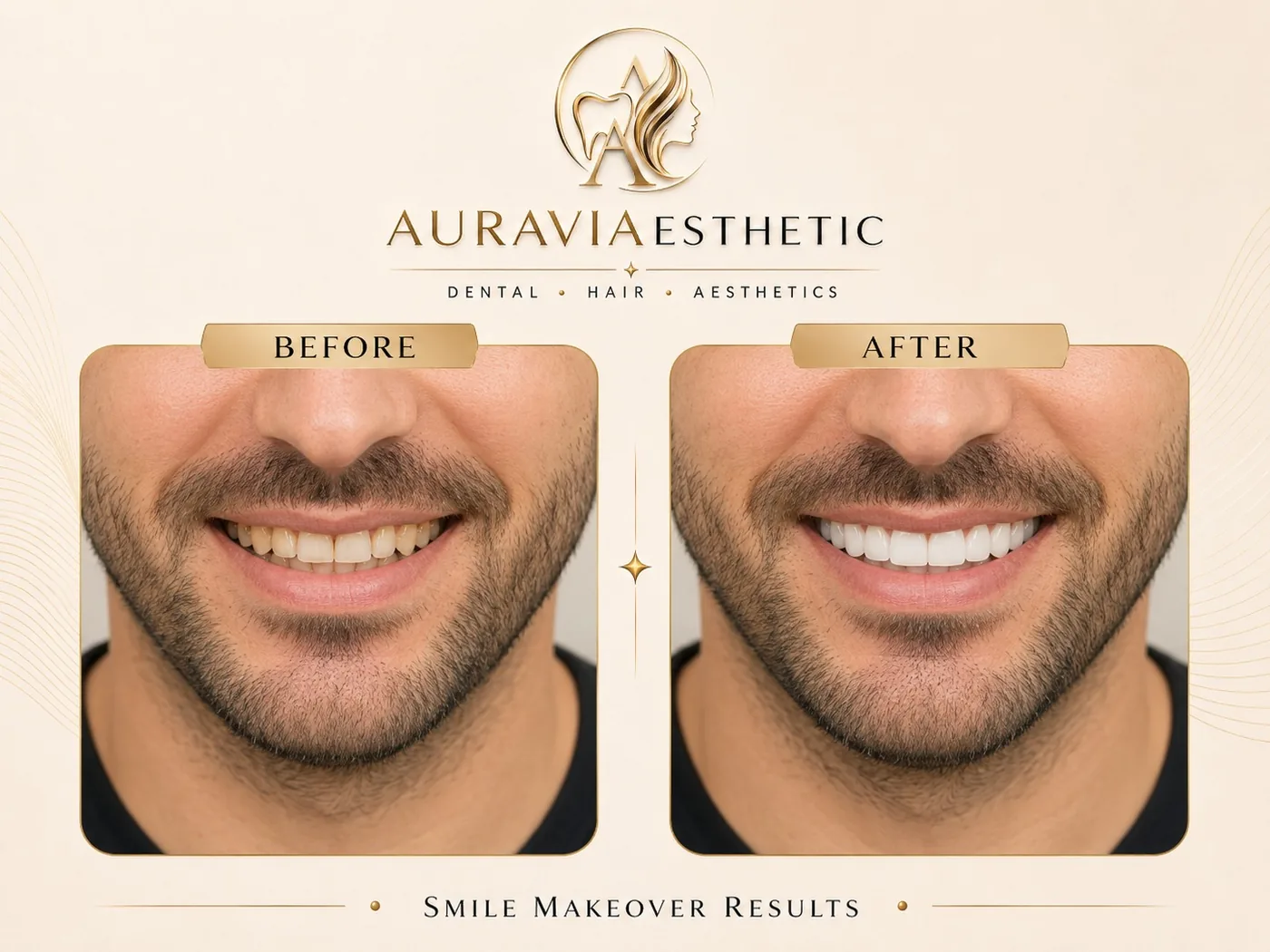 Dental aesthetics — smile makeover, before and after