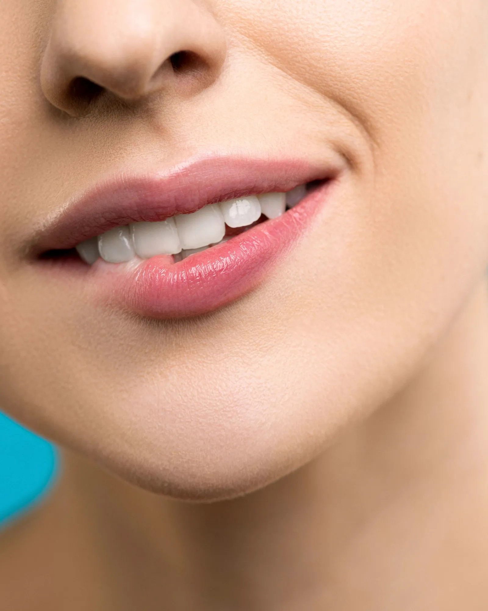 Detail of a natural, well-proportioned smile